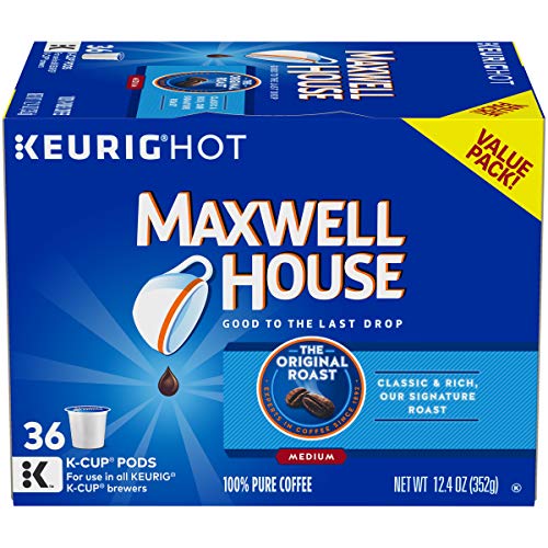 Maxwell House Original Medium Roast Keurig K Cup Coffee Pods (Pack of 4, Each 36 Count)