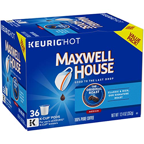 Maxwell House Original Medium Roast Keurig K Cup Coffee Pods (Pack of 4, Each 36 Count)