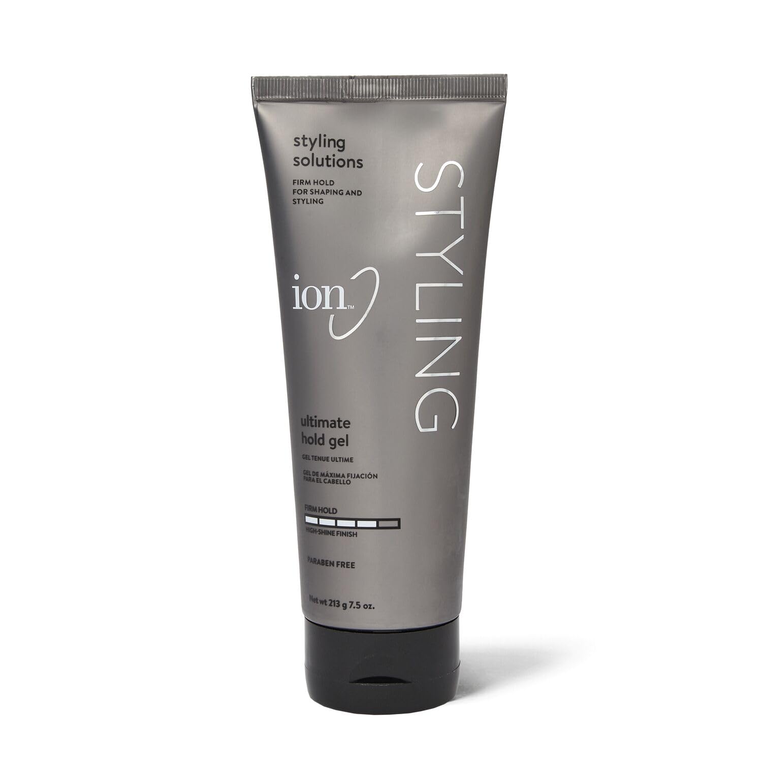 Ion Ultimate Hold Gel, Firm Hold, Adds Volume and Shine, Anti-Frizz, No Flaking, Paraben Free