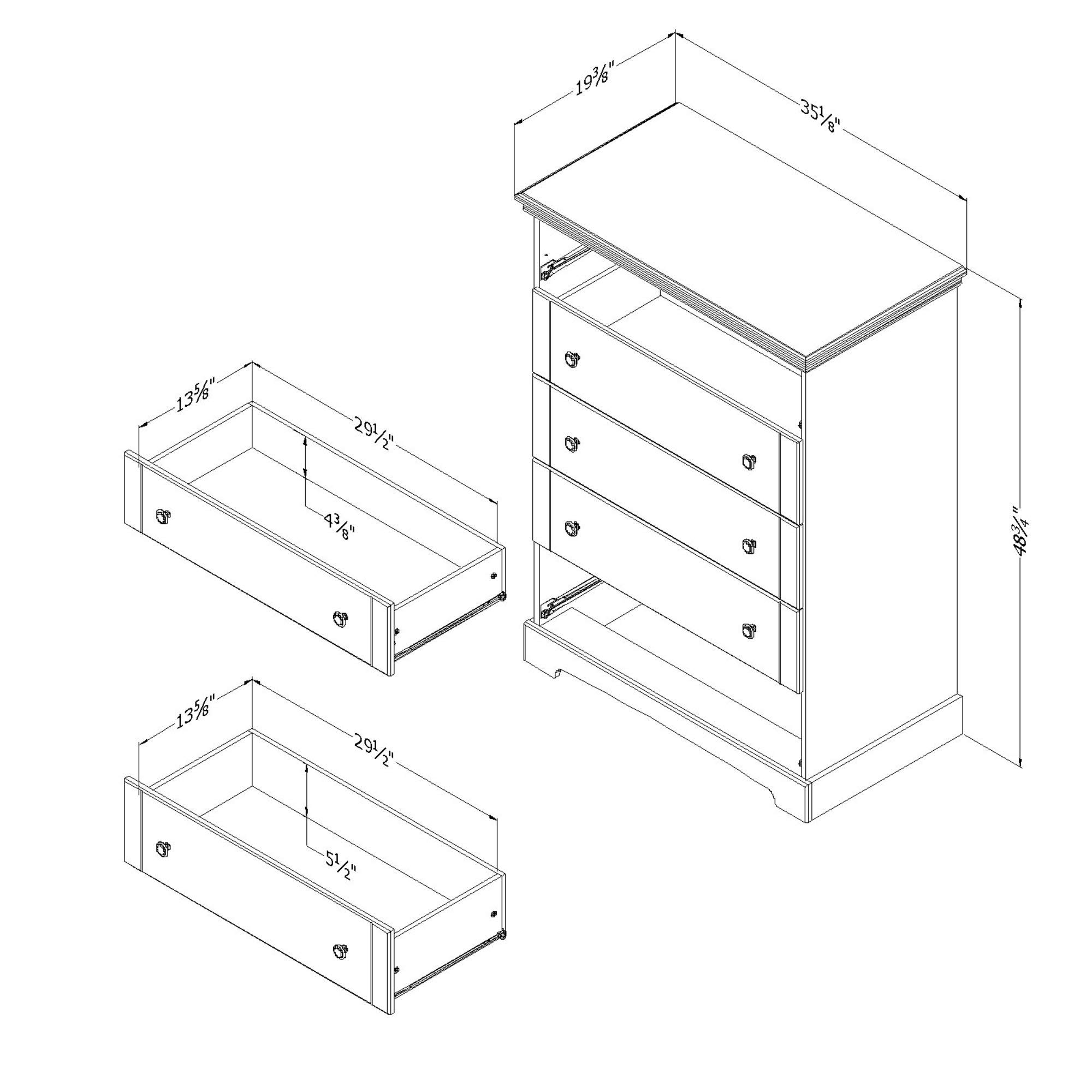 South Shore Avilla 5-Drawer Dreser, Winter Oak