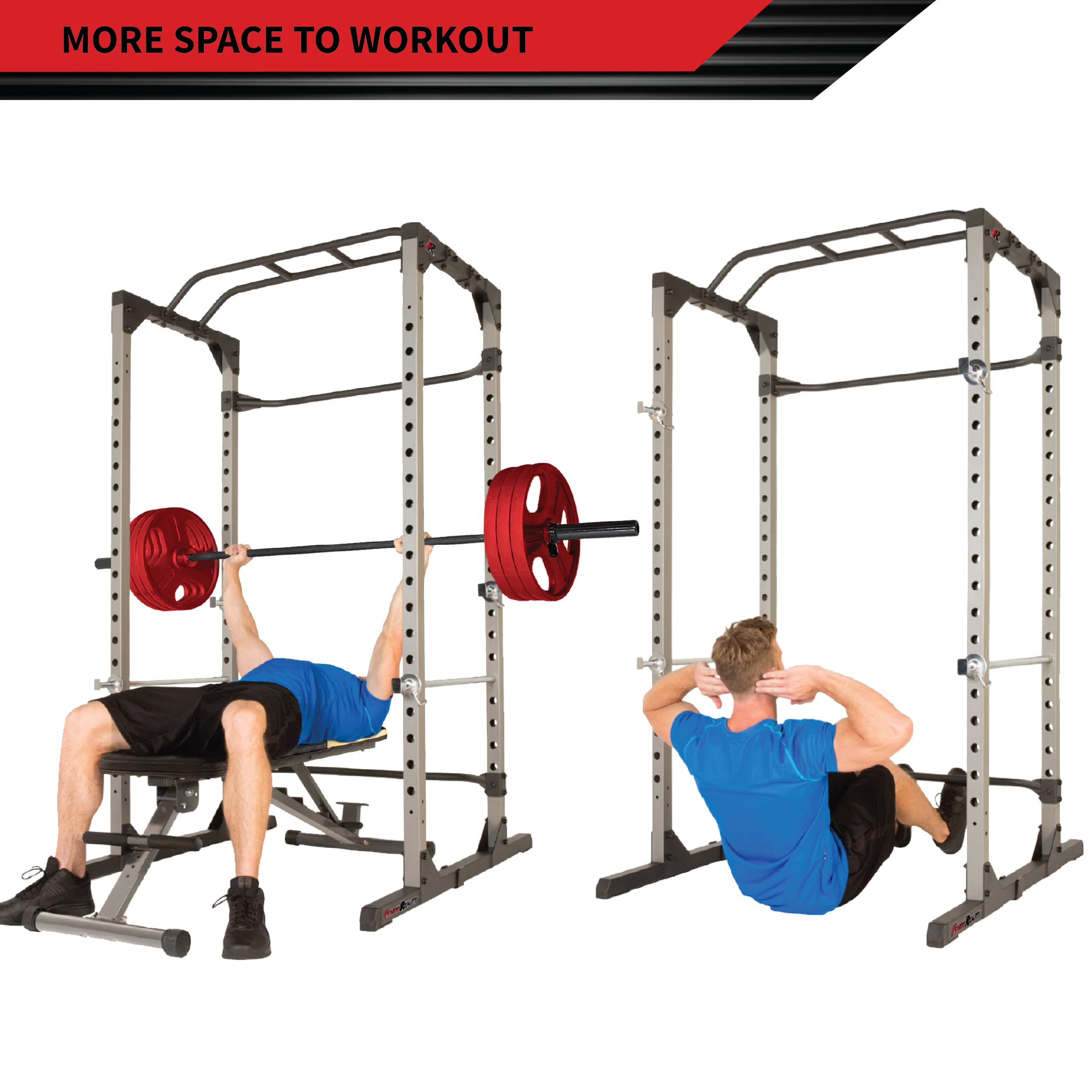 Fitness Reality Squat Rack Power Cage with | Optional Lat Pulldown & Leg Holdown Attachment | Squat and Bench Rack Combos| Super Max 810 XLT |