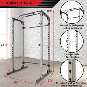 Fitness Reality Squat Rack Power Cage with | Optional Lat Pulldown & Leg Holdown Attachment | Squat and Bench Rack Combos| Super Max 810 XLT |