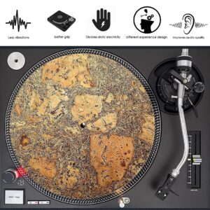 TazStudio Premium slipmat- Cork Turntable Mat for Better Sound Support on Vinyl LP Record Player- Decorative Specially Designed Cork [3mm Thick] Original Art Design-m4- special