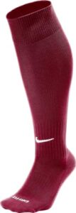 unisex nike classic ii cushion over-the-calf football sock, team red/white, medium