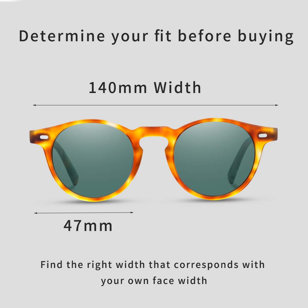 EyeGlow Vintage Round Sunglasses Women Sunglasses for Men 5235 Acetate Material Polarized Lens