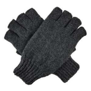 BRUCERIVER Men's Wool knitted with Thinsulate lining Fingerless Ragg Gloves Colour Anthra