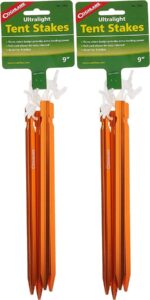 coghlan's 4-pack ultralight aluminum tent stakes, 9" (2-pack)