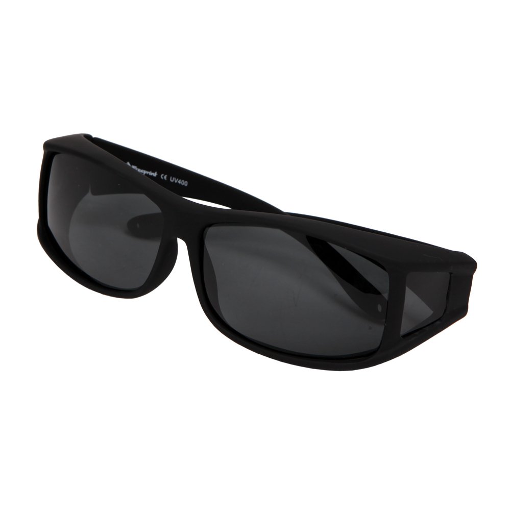 Freeprint Polarized Solar Shield Fit Over Glasses Driving Sunglasses for Men and Women, Smoke