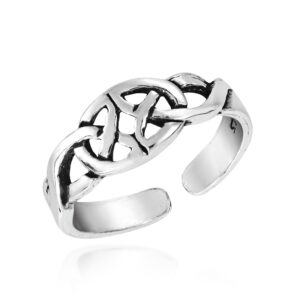 aeravida mystical never-ending celtic knot .925 sterling silver toe or pinky ring | sterling silver toe rings | pinky ring for women | celtic knot jewelry | silver jewelry