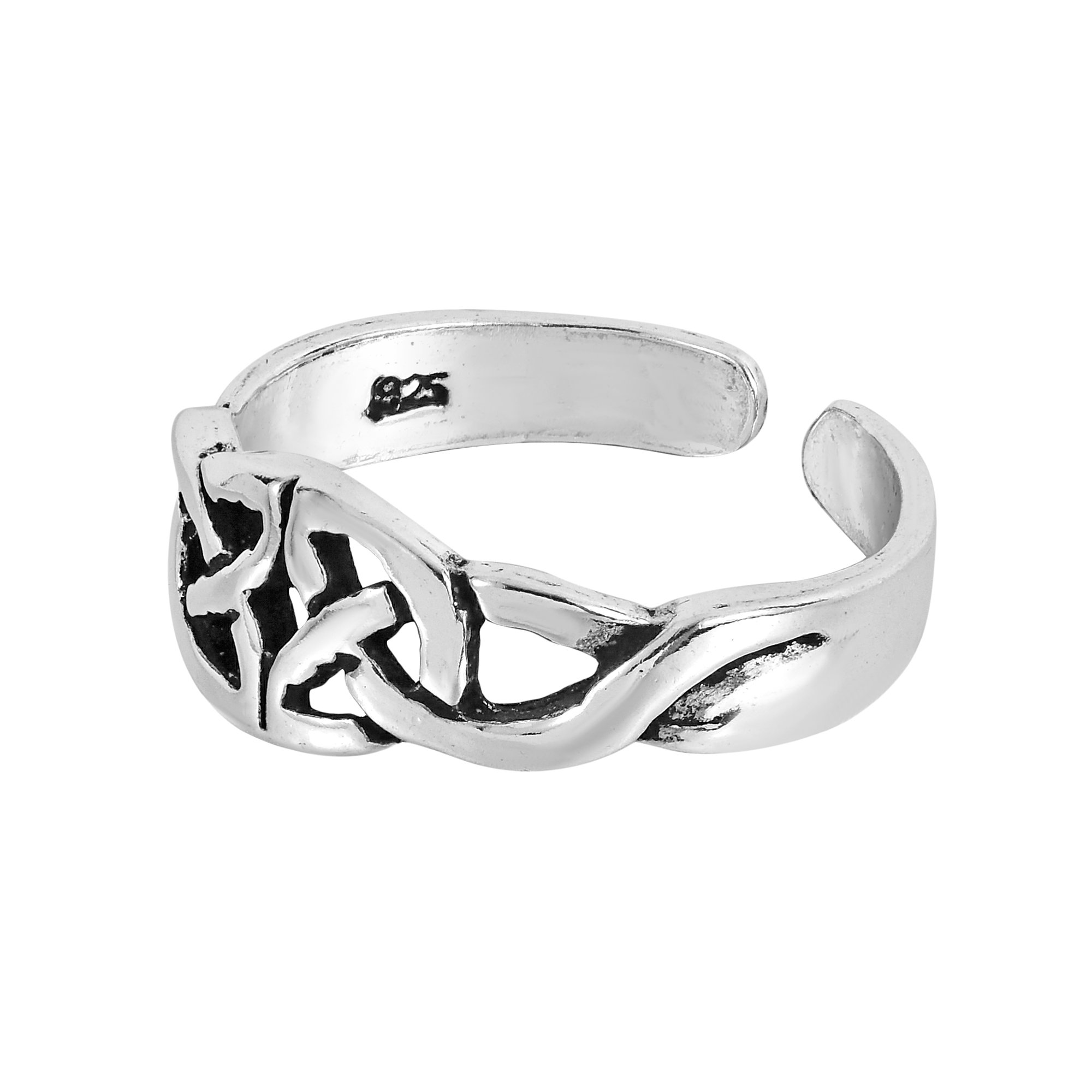 AeraVida Mystical Never-ending Celtic Knot .925 Sterling Silver Toe or Pinky Ring | Sterling Silver Toe Rings | Pinky Ring for Women | Celtic Knot Jewelry | Silver Jewelry