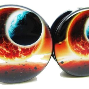 Pierced Republic Sun Explosion Ear Plugs - Acrylic Screw-On - 10 Sizes - Pair (1" (25mm))