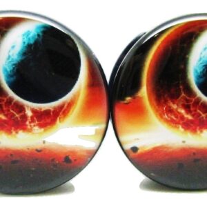 Pierced Republic Sun Explosion Ear Plugs - Acrylic Screw-On - 10 Sizes - Pair (1" (25mm))