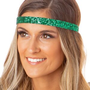 Hipsy Irish Green Headband St Patricks Day Accessories Clover Headband Gift Packs (Skinny & Wave Bling 2pk)