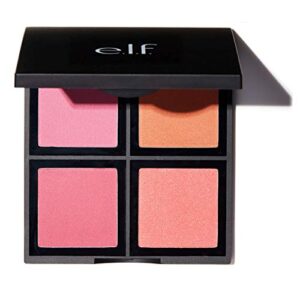 e.l.f. powder blush palette, 4 tonal shades, light, 0.56 oz.