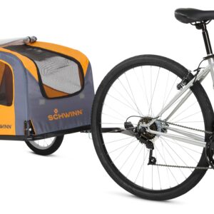 Schwinn 13-SC315 Rascal Bike Pet Trailer, For Small and Large Dogs, Lightweight, Tow with Bicycle, Up to 50 lbs. Small, Orange/Grey