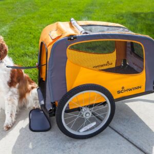 Schwinn 13-SC315 Rascal Bike Pet Trailer, For Small and Large Dogs, Lightweight, Tow with Bicycle, Up to 50 lbs. Small, Orange/Grey