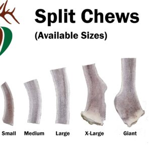 Elkhorn Premium Chews - Large Split Single Pack (for 30-50 lb Dogs) Premium Grade Elk Antler for Dogs (1 Piece) Sourced in The USA