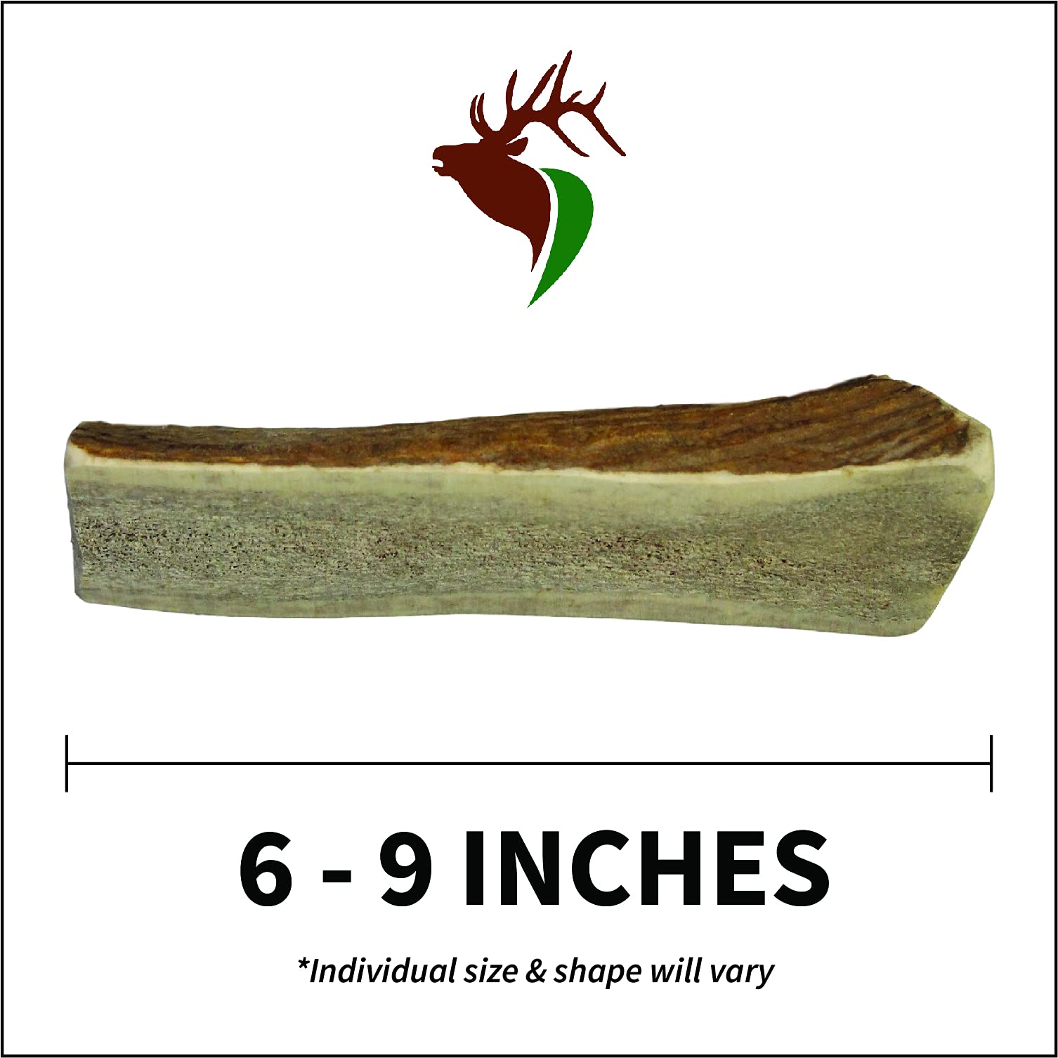 Elkhorn Premium Chews - Large Split Single Pack (for 30-50 lb Dogs) Premium Grade Elk Antler for Dogs (1 Piece) Sourced in The USA