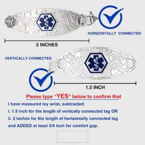 Divoti Tri-Strand Stainless Steel Interchangeable Medical Alert Replacement Bracelet for Women -6.0"