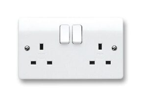 mk (electric) - 13a 2 gang dp double switched socket, white