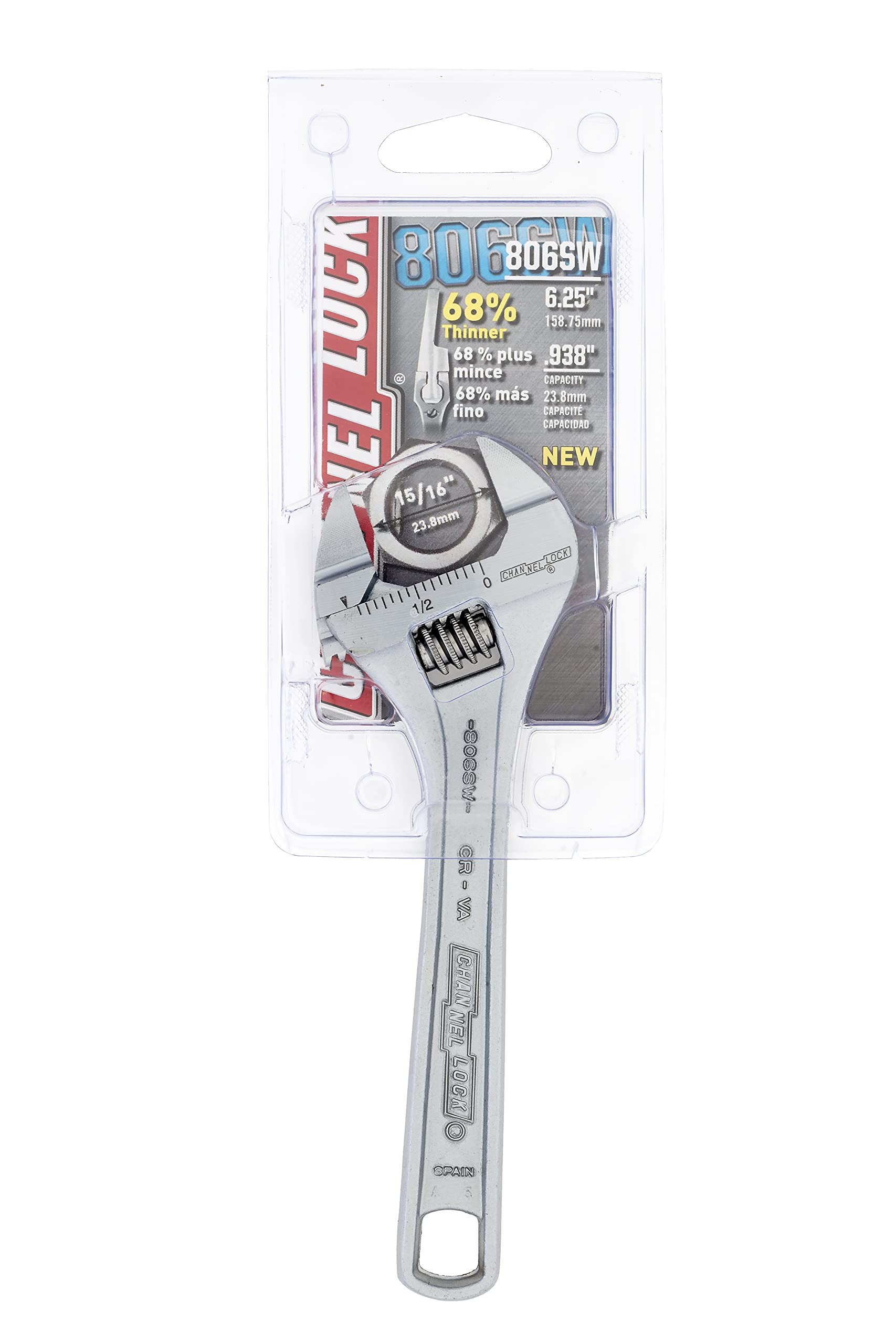 Channellock - 6 Xtra Slim Jaw Adj Wrench (806SW)