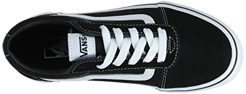 Vans Yt Ward Sneaker, Black ((Suede/Canvas) Black/White Iju), 11 US Unisex Little Kid