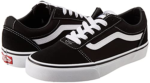 Vans Yt Ward Sneaker, Black ((Suede/Canvas) Black/White Iju), 11 US Unisex Little Kid