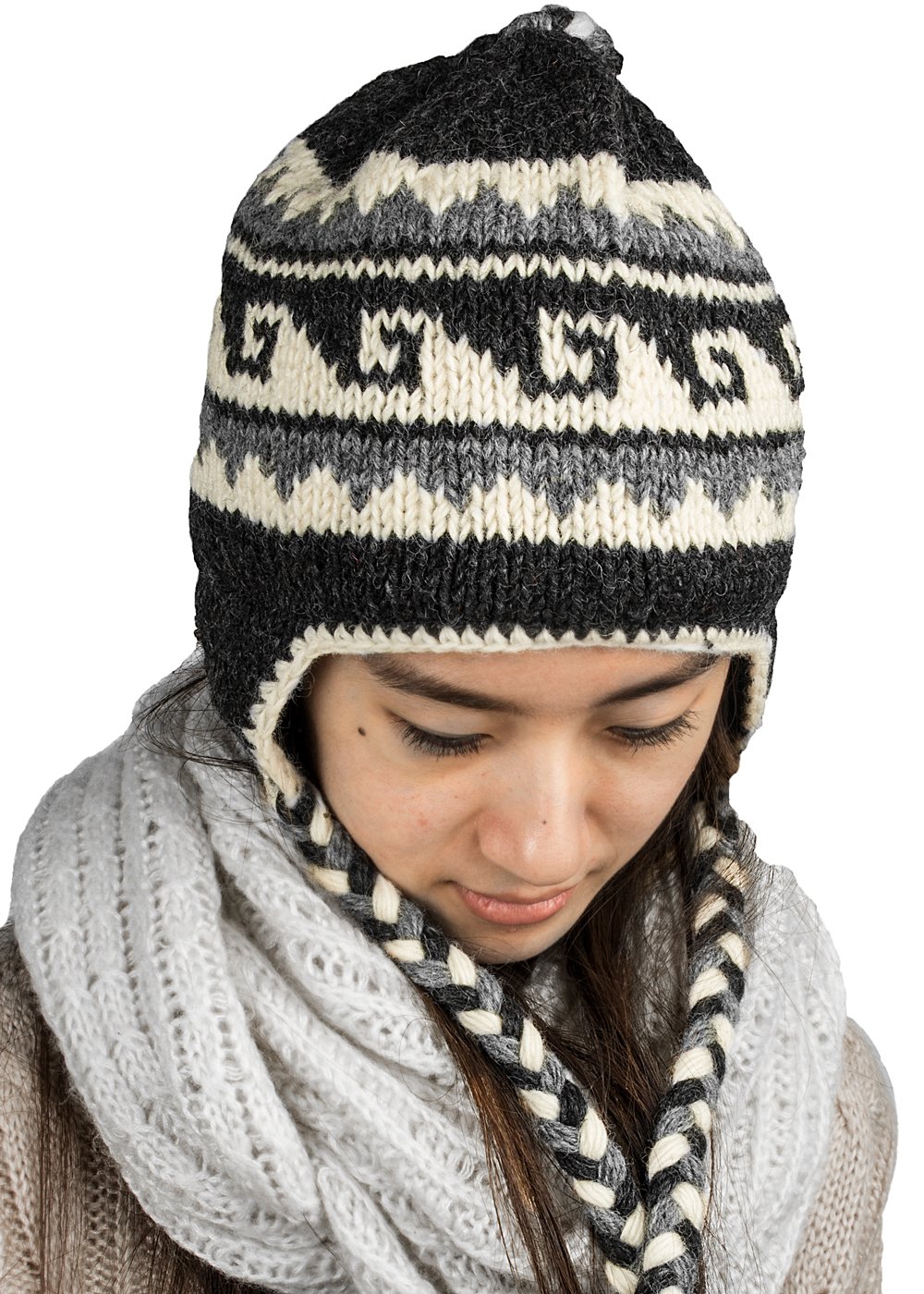 Tribe Azure Fair Trade Womens Beanie Hats, Warm Hats for Women Knit Hat for Women Women's Skullies & Beanie for Women (Grey)