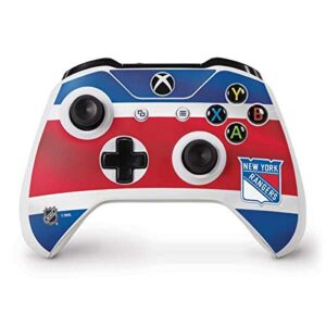 skinit decal gaming skin compatible with xbox one s controller - officially licensed nhl new york rangers jersey design