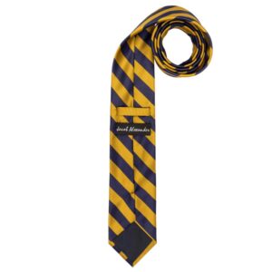 Jacob Alexander Stripe Woven Men's Reg College Bar Stripe Tie - Gold Navy