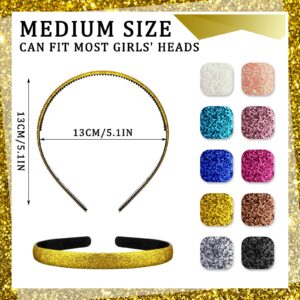 Blulu 10 Pieces Glitter Plastic Headbands Sparkly Colorful Fashion Hair Hoop Hairbands with Teeth Multiplecolor Glitter Hair Accessories Non Slip Head Band for Girls Women Kids 5.12 x 5.12 x 0.51 Inch