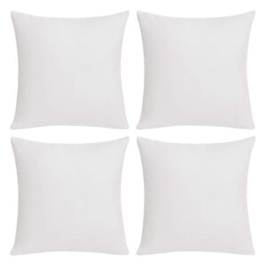 Deconovo 4 PCS White Blank Cushion Covers for Sublimation, Faux Linen Pillow Covers with Invisible Zipper, Soft Pillow Covers for Bench,18x18 Inch, Set of 4 Case Only No Insert