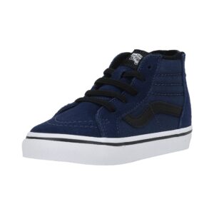 Vans Men's SK8 Hi Zip Skateboarding Shoes (4 Toddler M, Blue Depth/Black)