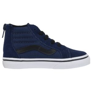 Vans Men's SK8 Hi Zip Skateboarding Shoes (4 Toddler M, Blue Depth/Black)