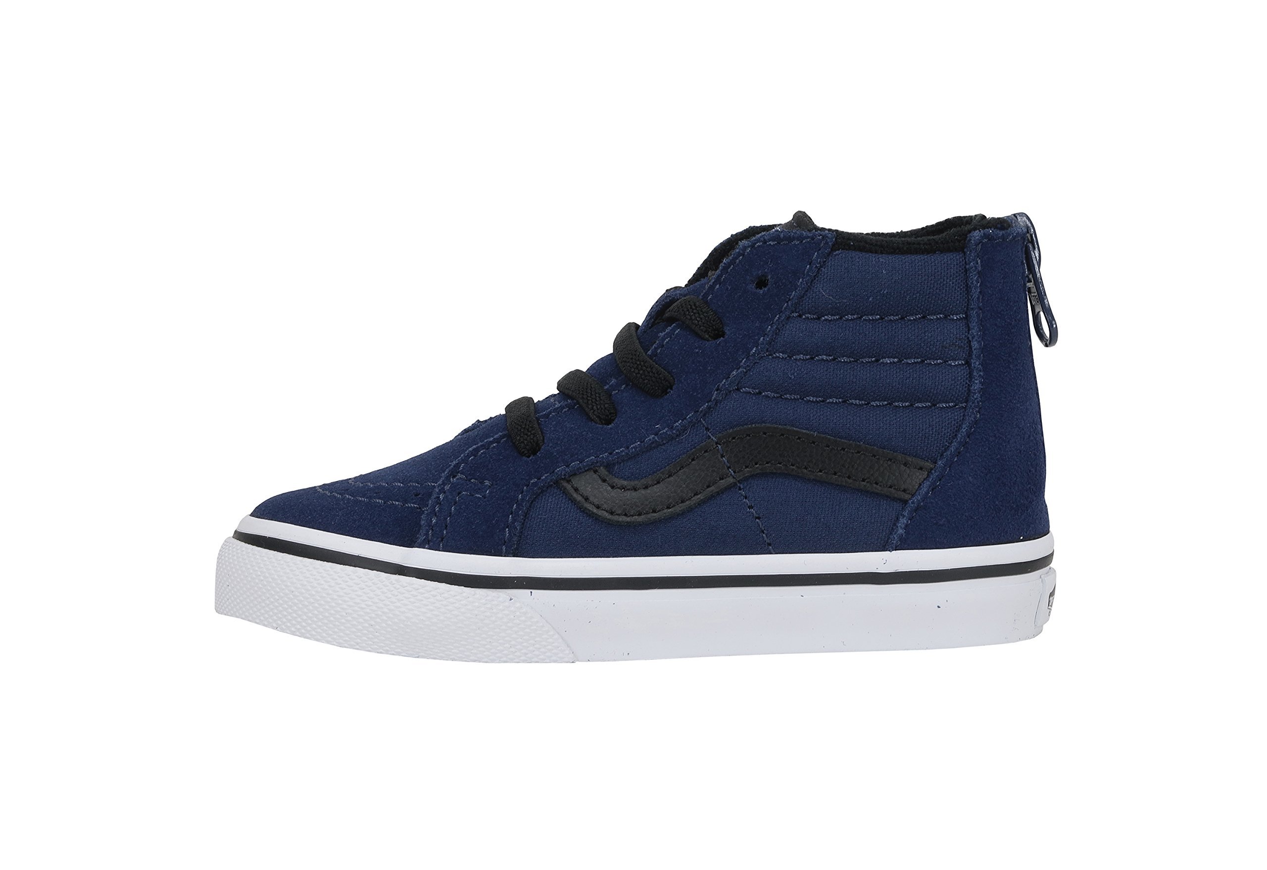 Vans Men's SK8 Hi Zip Skateboarding Shoes (4 Toddler M, Blue Depth/Black)