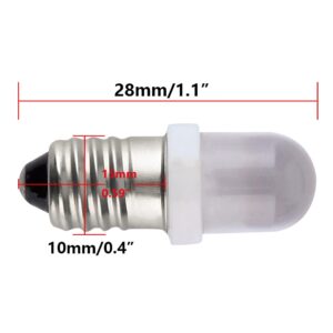 GutReise 10pcs E10 Screw DC12V Cold White Spot Led Bulb Light Lamps +10pcs E10 Base (DC12V, Cold White)