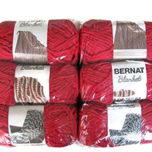 Bernat Blanket Yarn, 5.3oz, 6-Pack (Cranberry)