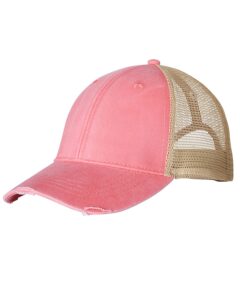 adams distressed ollie cap os coral/ tan