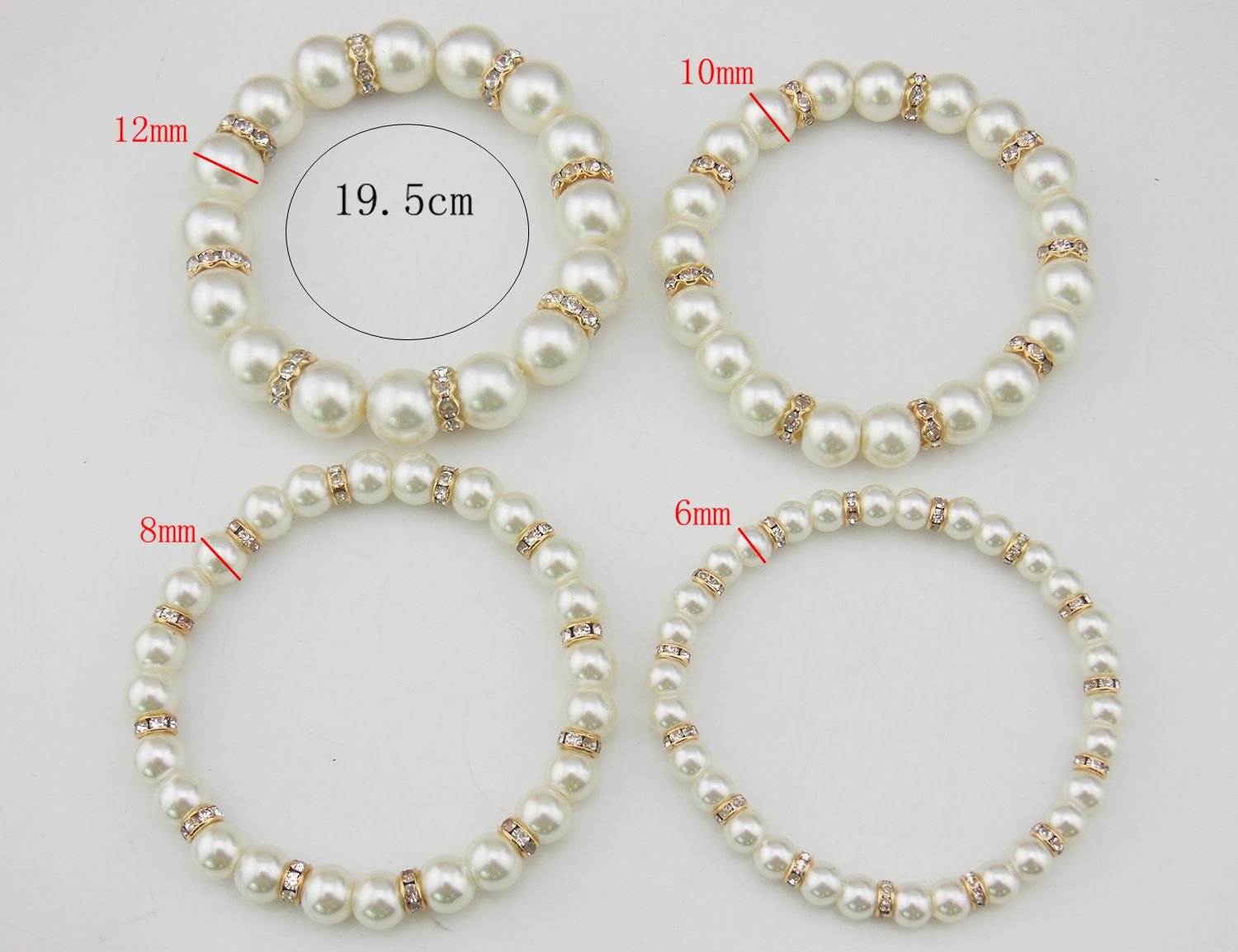 Coiris 4pcs Multi Layer Imitation Pearl Beads Stretch Bracelets For Women (BR1113-W)