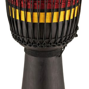 Meinl Percussion ADJ7-L African Style Fire Rhythm Series Rope Tuned 12" Wood Djembe, Black