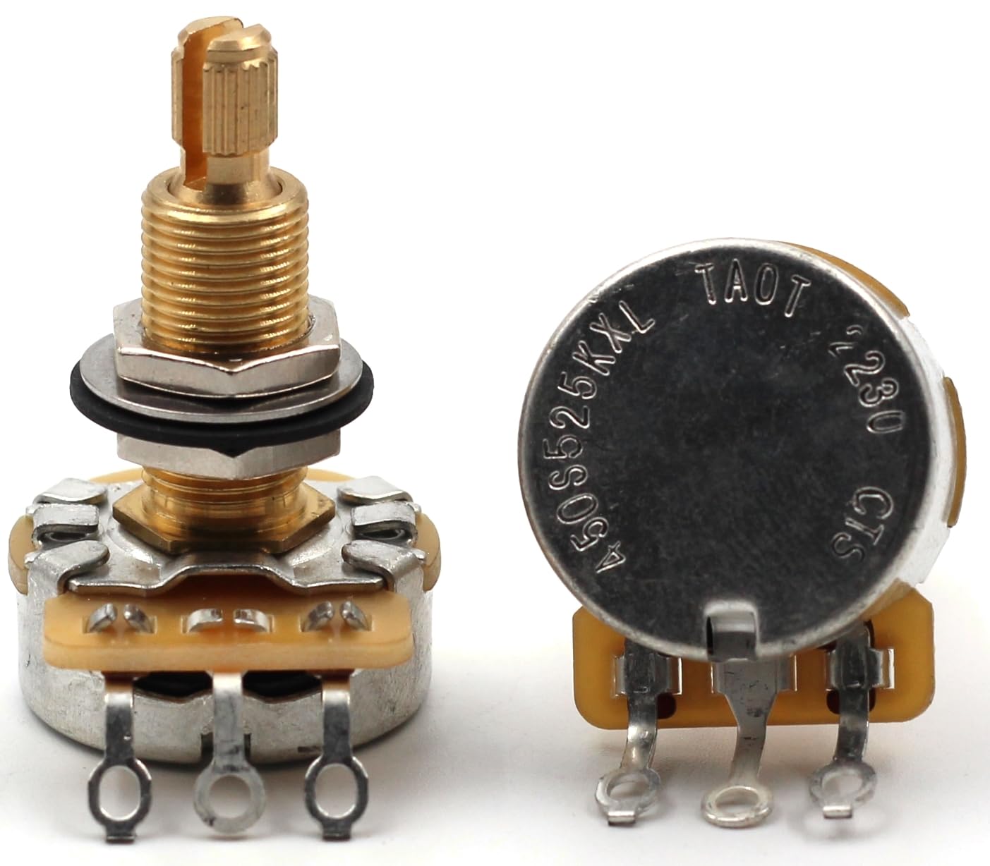 CTS TAOT CUSTOM 525K LONG Shaft Potentiometers - 5% Tolerance (All Pots Meter 500K-550K) - Set of 4 (4X)