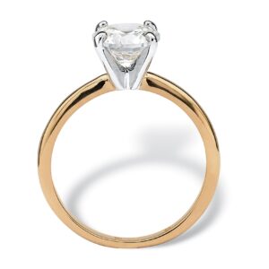 PalmBeach Yellow Gold-plated Platinum-Plated or Silvertone Round Cubic Zirconia Solitaire Engagement Ring Sizes 5-10 Size 6