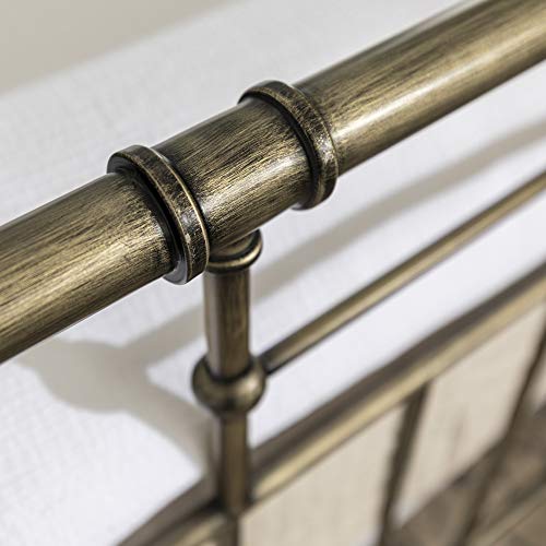 Walker Edison Vintage Metal Iron Pipe Queen Size Bed Headboard Bedroom Headboard Footboard Bed Frame Bedroom, Queen, Bronze