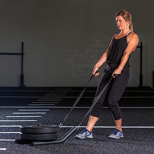 Rage Fitness R2 Weight Training Pull Sled with Harness. 90 LBS Capacity & 6.5 Feet Strap. Power Speed Sled Ideal for Endurance and Weight Training. Compatible with Bumper Plates(Black)