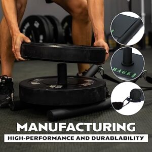 Rage Fitness R2 Weight Training Pull Sled with Harness. 90 LBS Capacity & 6.5 Feet Strap. Power Speed Sled Ideal for Endurance and Weight Training. Compatible with Bumper Plates(Black)