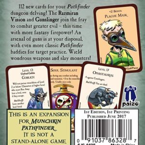 Steve Jackson Games Munchkin Pathfinder 2 – Guns and Razzes Card Game (Expansion) | 112-Cards | Card Game for Adults, Kids & Family | Fantasy RPG | Ages 10+ | 3-6 Players | Play Time 120 Min