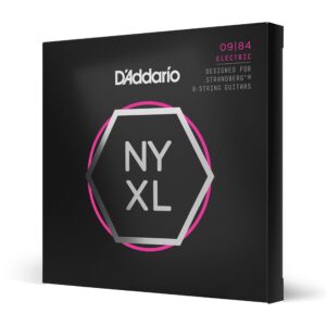 d'addario guitar strings - nyxl electric guitar strings - nyxl0984sb - unrivaled strength, tuning stability, enhanced mid-range - for 8 string guitars - 09-84 custom light 8-string strandberg