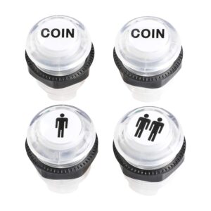 Easyget 4 Pcs/Lot Arcade Start Player & Coin Buttons 5V LED Illuminated Push Button 1P, 2P, 2X Coin Pushbutton Switches for MAME/Jamma/Arcade Game Machines/Arcade Game Consoles Diameter: 28MM