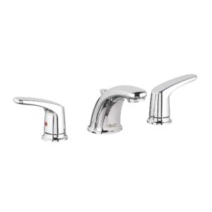 american standard 7075800.002 colony pro 8 in. widespread 2-handle low-arc bathroom faucet with pop-up drain assembly, 1.2 gpm, polished chrome