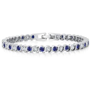 gem stone king 14k gold plated bracelet radiant cubic zirconia tennis bracelet for women - the perfect luxury gift for her on weddings and special occasions - 4.50 cttw, 7 inch length